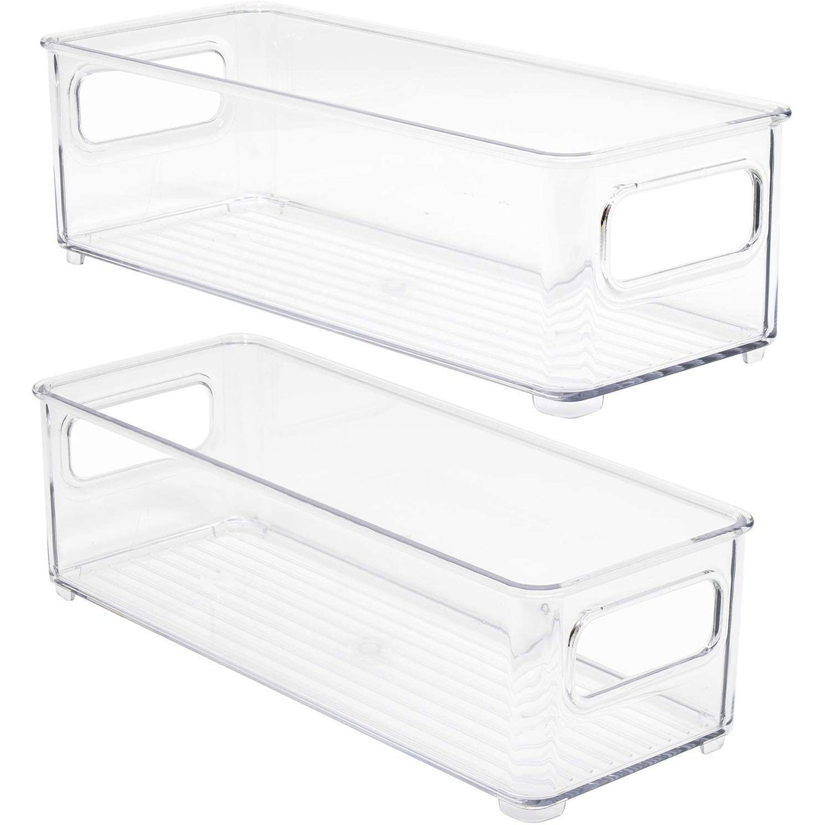 Sorbus Clear Stackable Organizer Bins, Storage Bins for Bathroom, Vanity, and More with Handles (2 Pack)